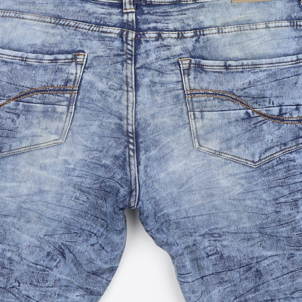 Ocean Pacific Mens Blue  Denim Bermuda Shorts Size 2XL