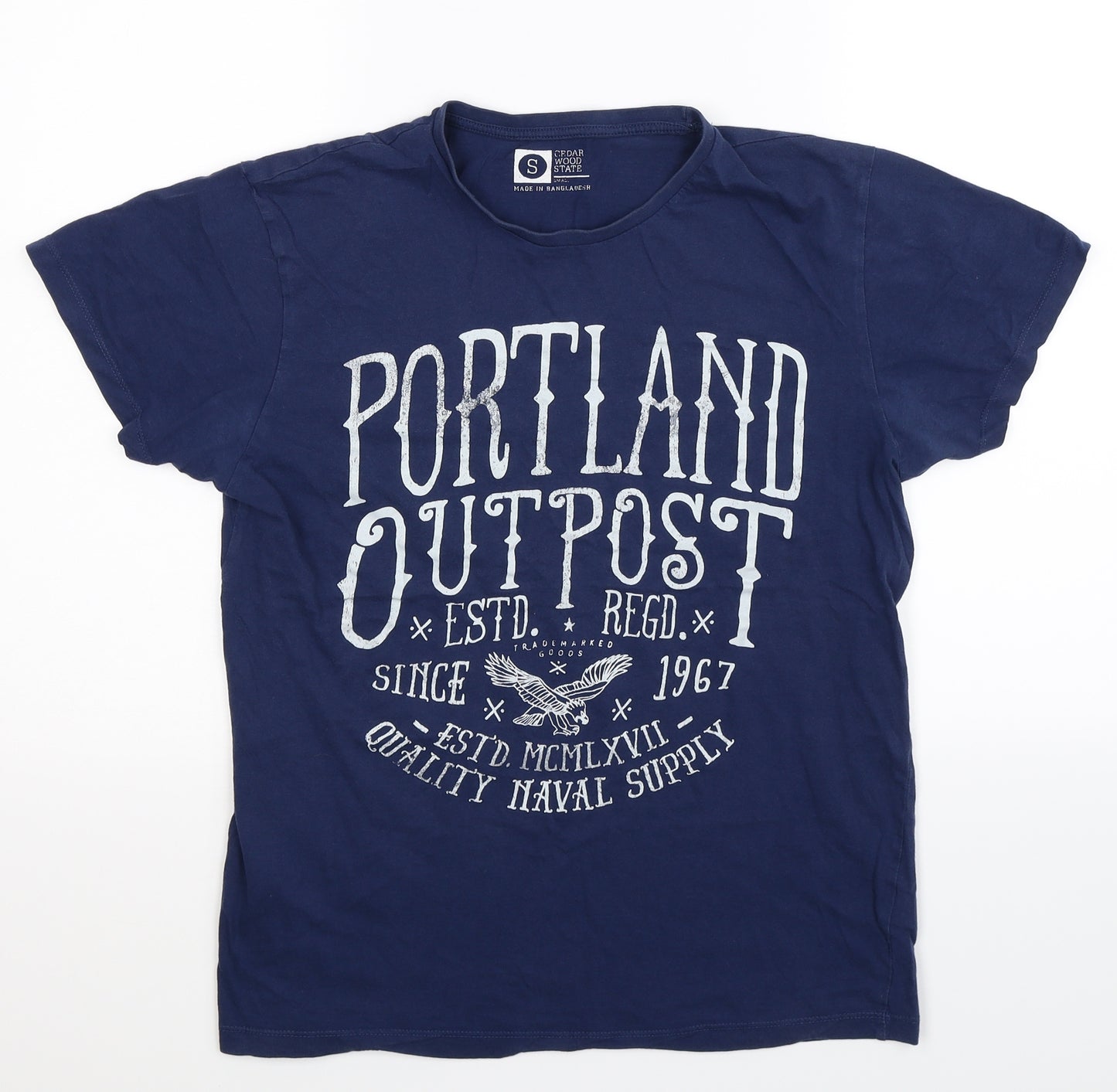 Cedar Wood State Mens Black    T-Shirt Size S