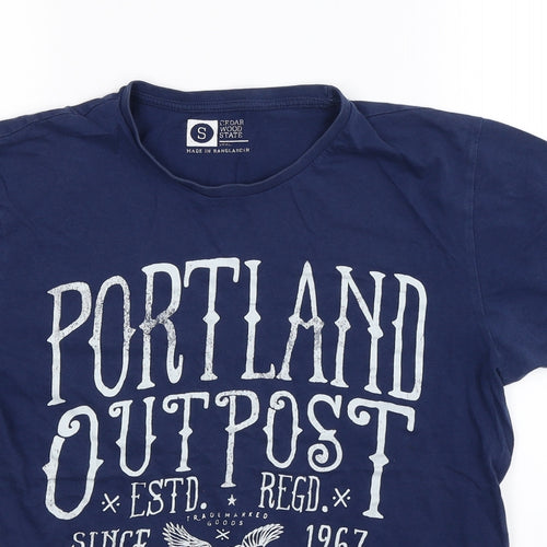 Cedar Wood State Mens Black    T-Shirt Size S