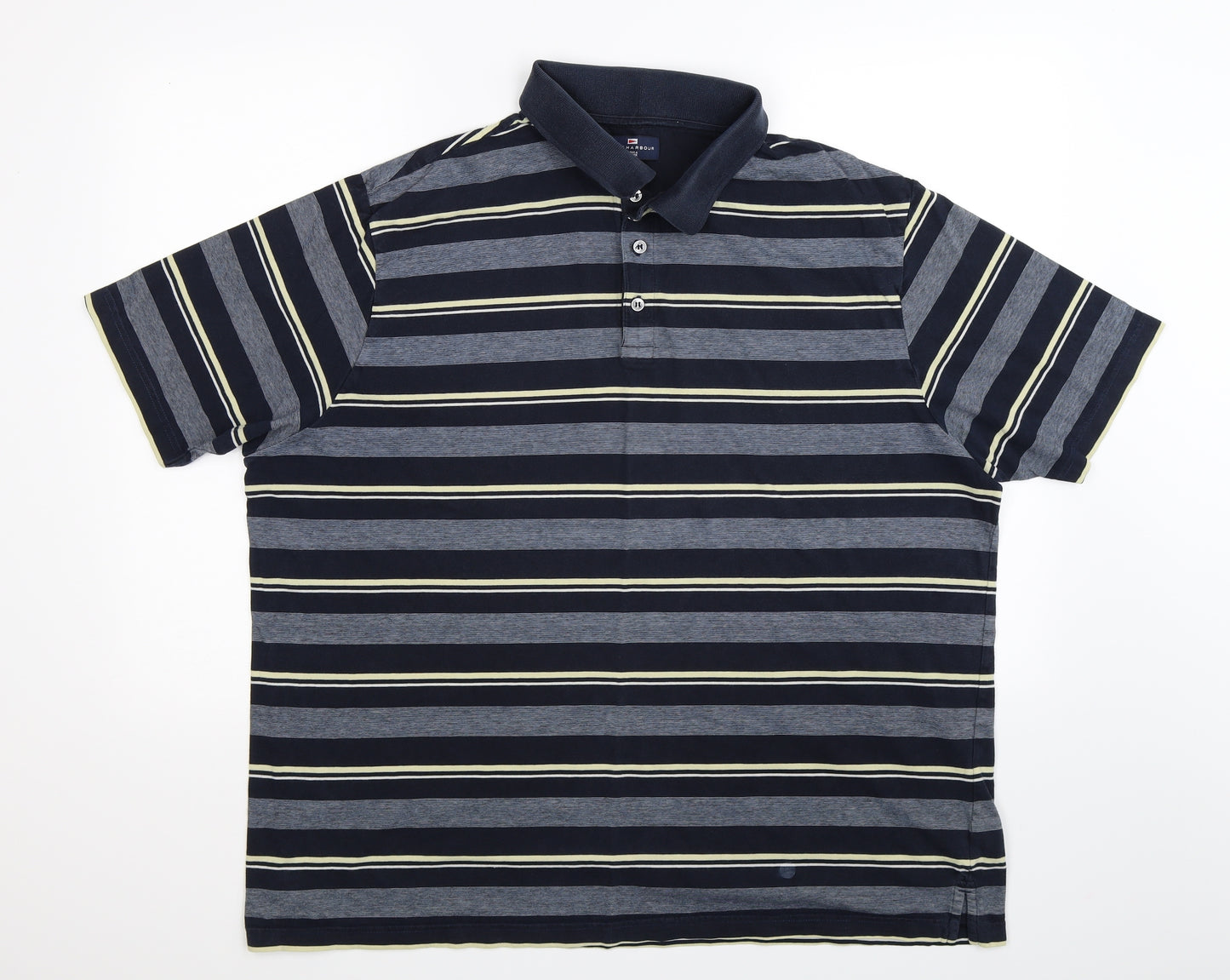 Blue Harbour Mens Blue Striped   Polo Size 2XL