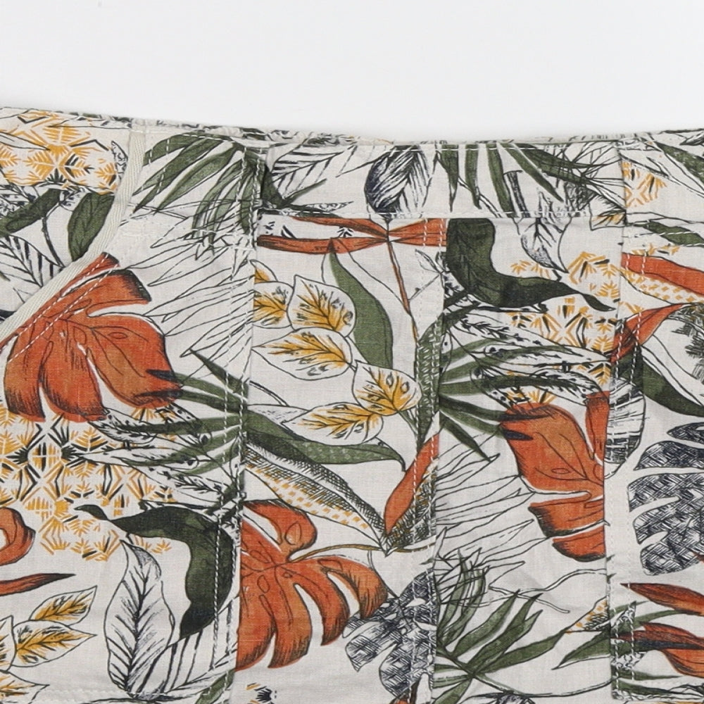 NEXT Womens White Floral  A-Line Skirt Size 12