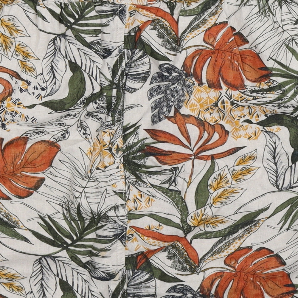 NEXT Womens White Floral  A-Line Skirt Size 12