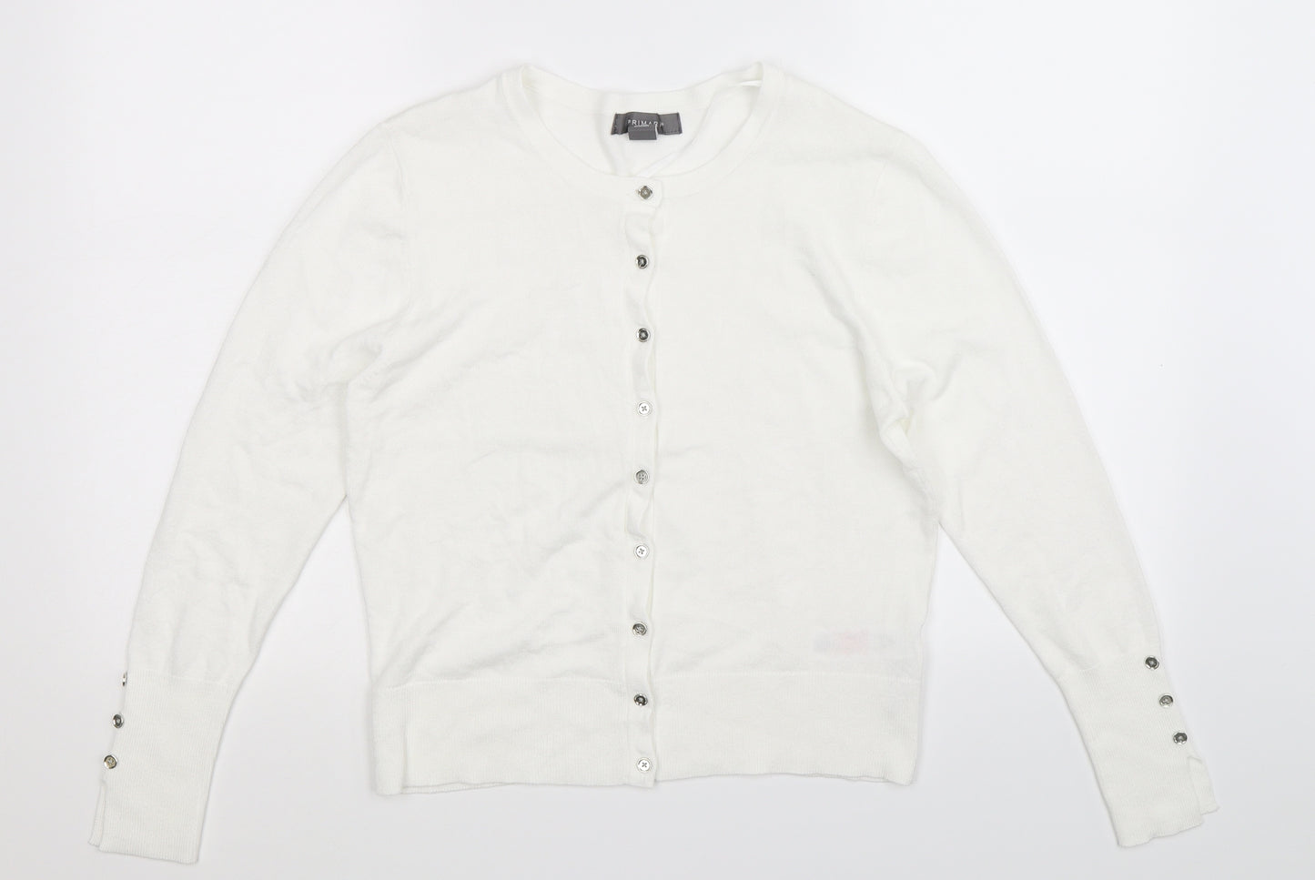 Primark Womens White  Knit Cardigan Jumper Size 14