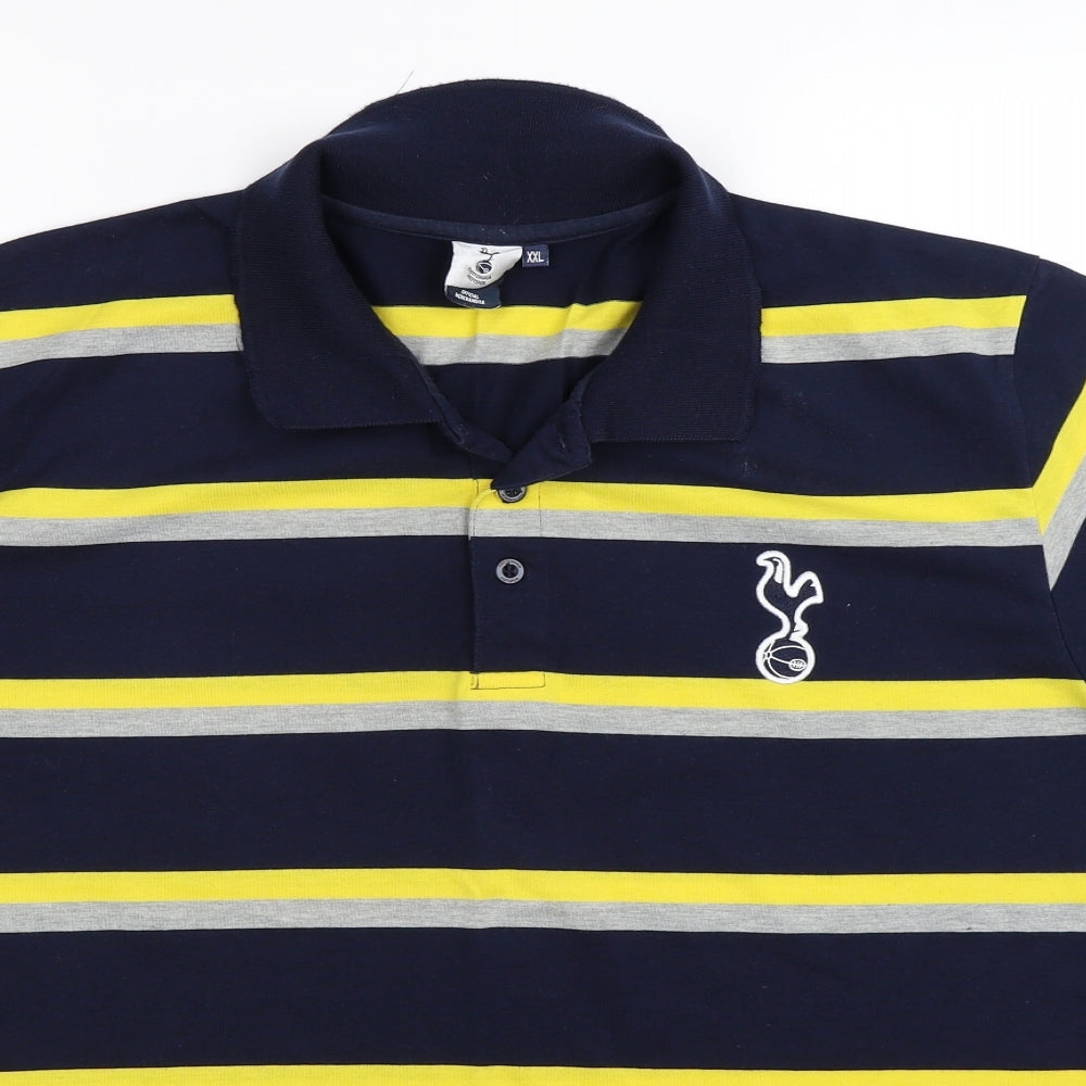 Tottenham Hotspur F.C. Mens Blue Striped   Polo Size 2XL