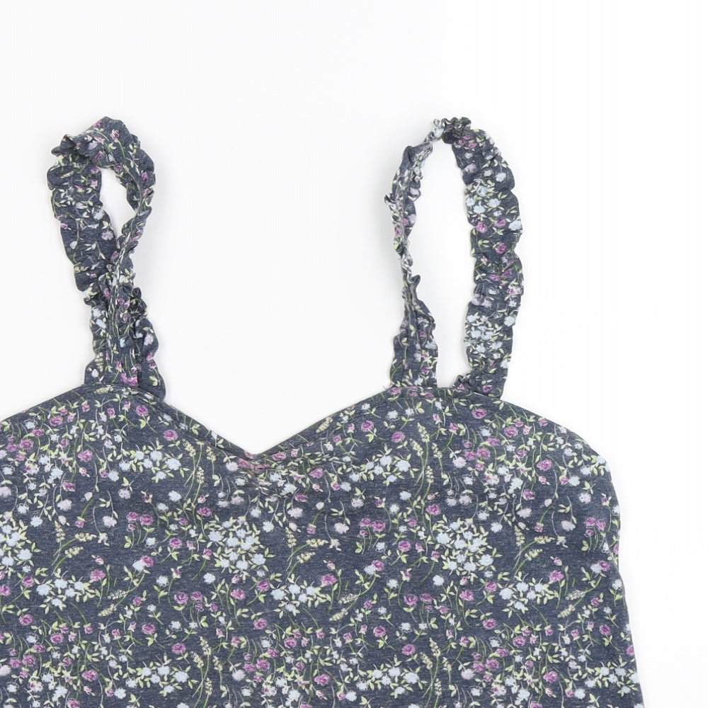 NEXT Womens Grey Floral  Basic Tank Size 12