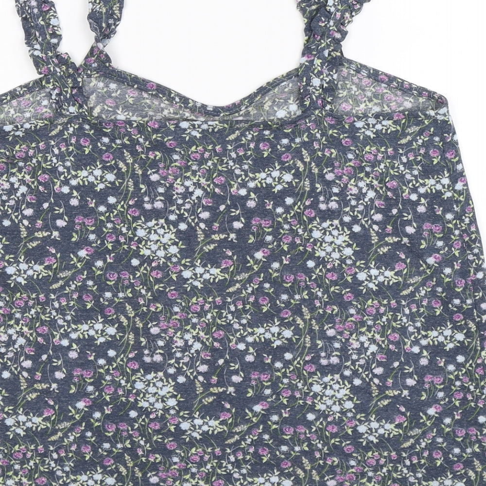 NEXT Womens Grey Floral  Basic Tank Size 12