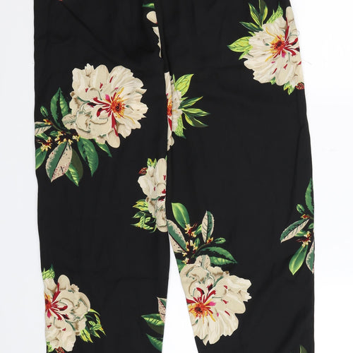 Innocence Womens Black Floral  Trousers  Size 14 L29 in