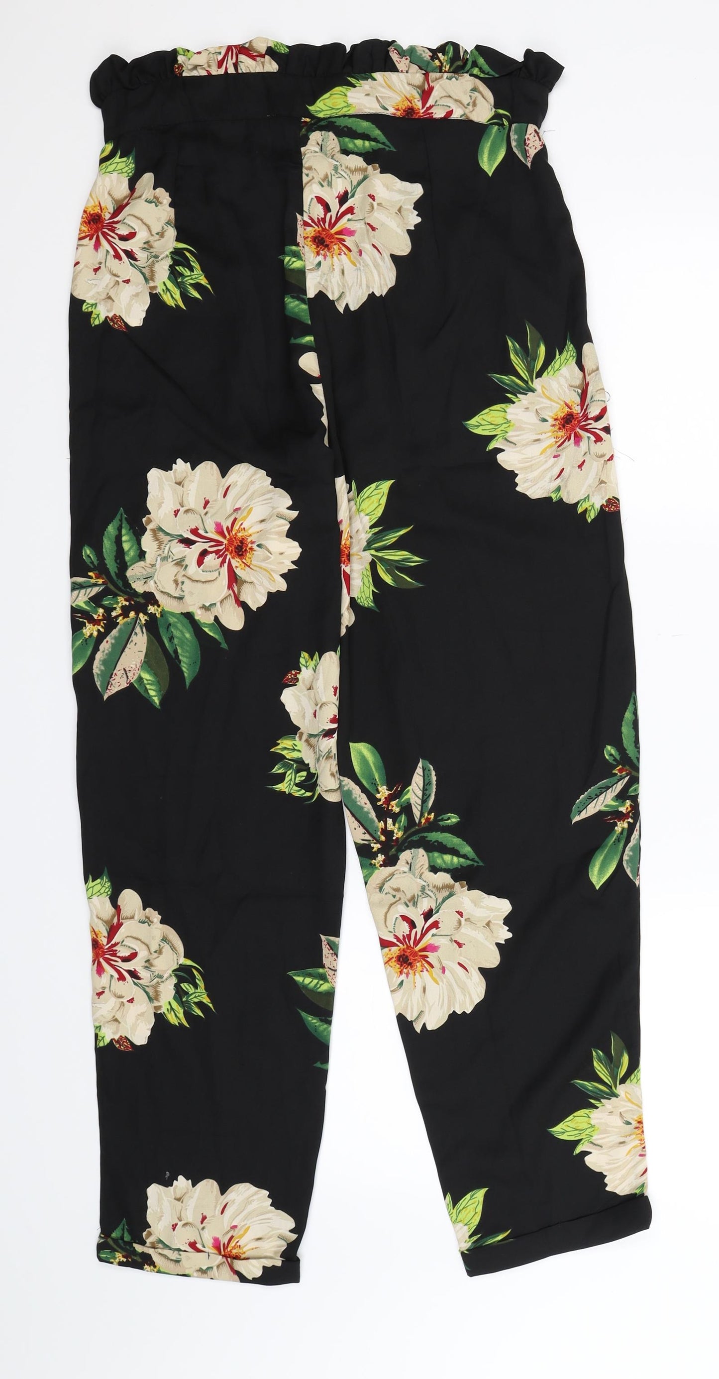 Innocence Womens Black Floral  Trousers  Size 14 L29 in
