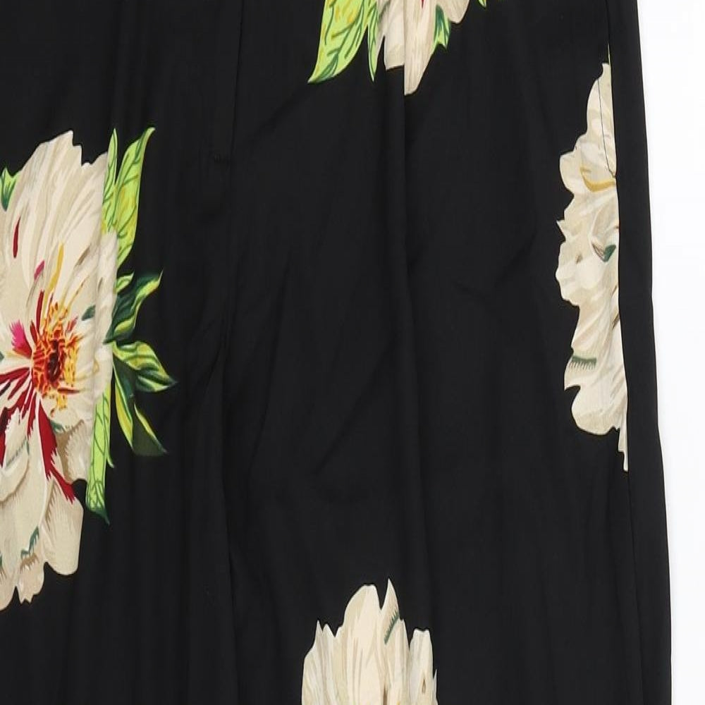 Innocence Womens Black Floral  Trousers  Size 14 L29 in