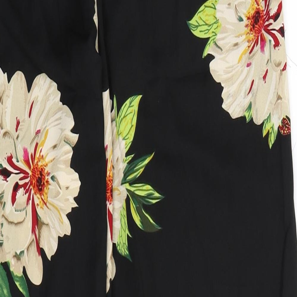 Innocence Womens Black Floral  Trousers  Size 14 L29 in