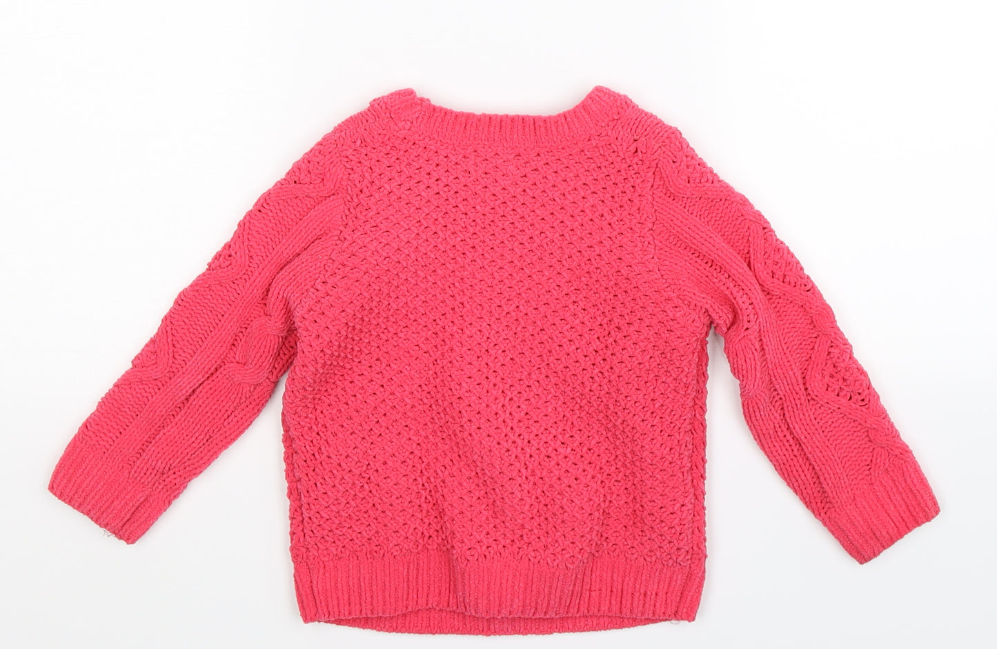 F&F Girls Pink  Knit Pullover Jumper Size 18-24 Months