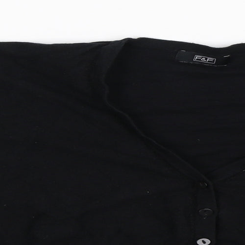 F&F Womens Black  Knit Cardigan Jumper Size 10