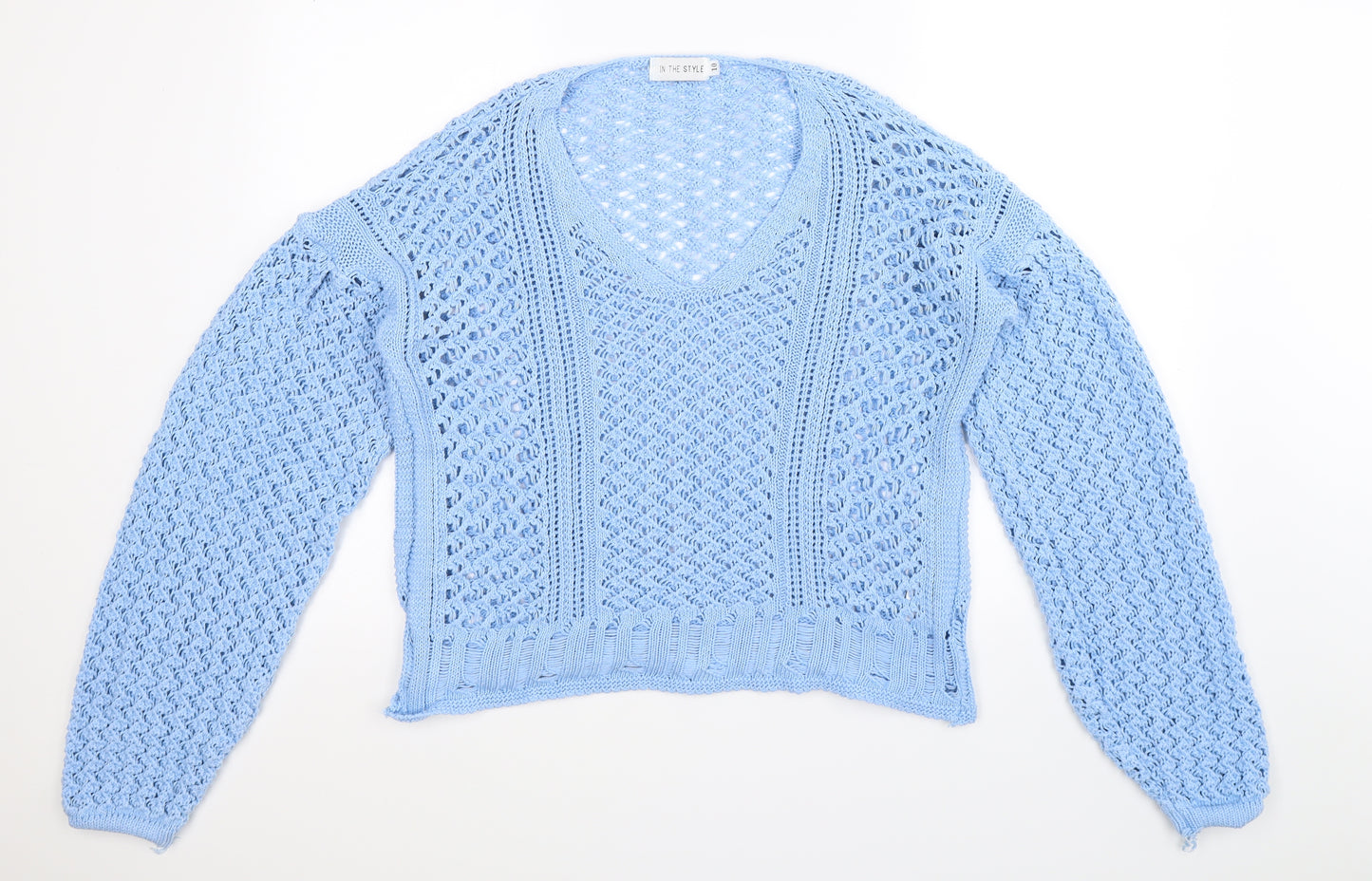 In the Style Womens Blue  Knit Pullover Jumper Size 10