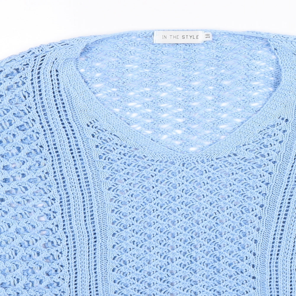 In the Style Womens Blue  Knit Pullover Jumper Size 10