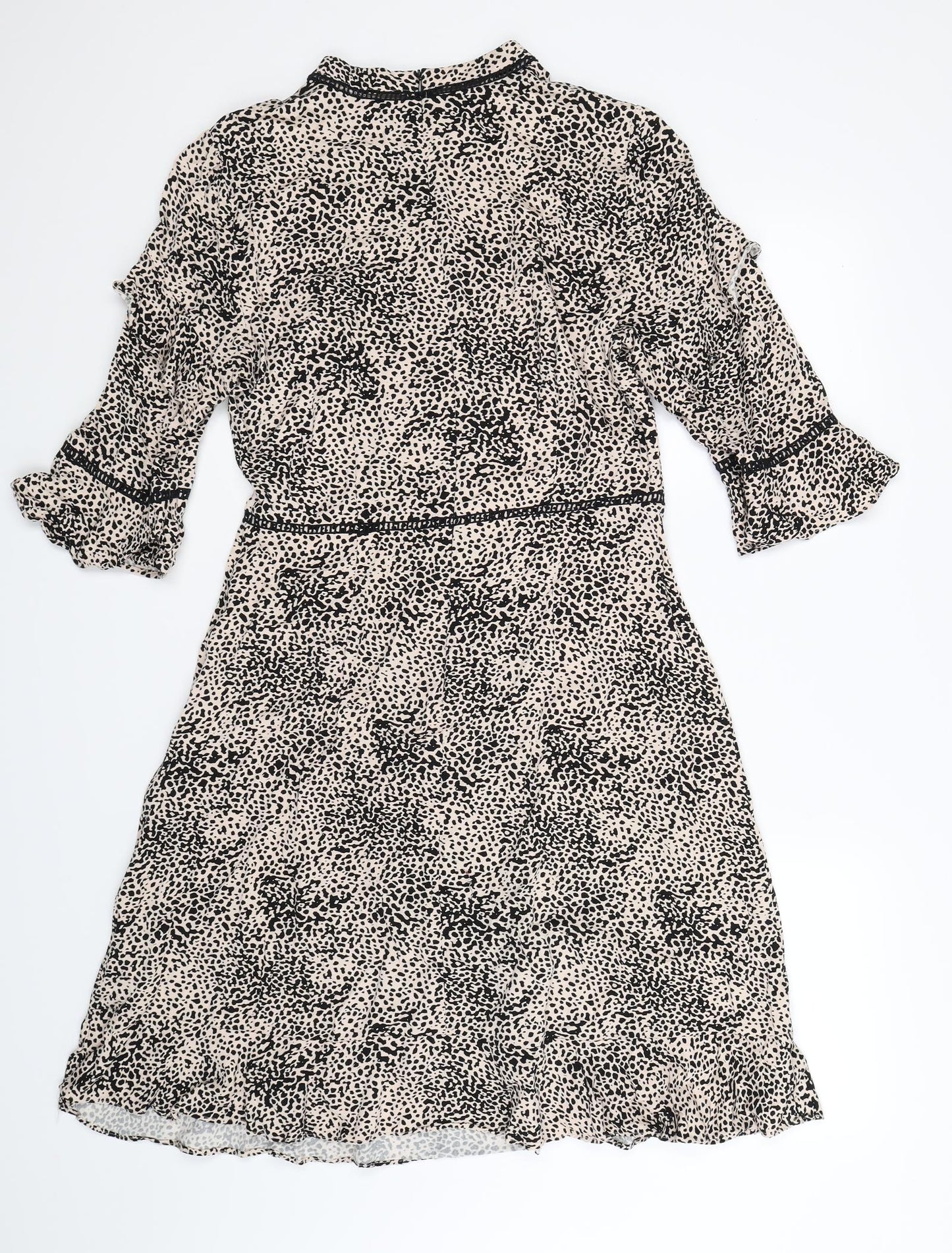 Oasis Womens Multicoloured Animal Print  Fit & Flare  Size 12