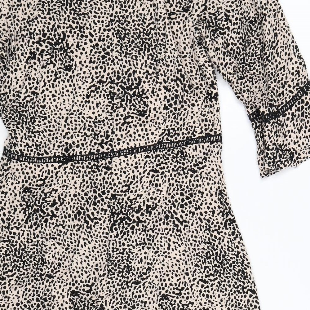 Oasis Womens Multicoloured Animal Print  Fit & Flare  Size 12