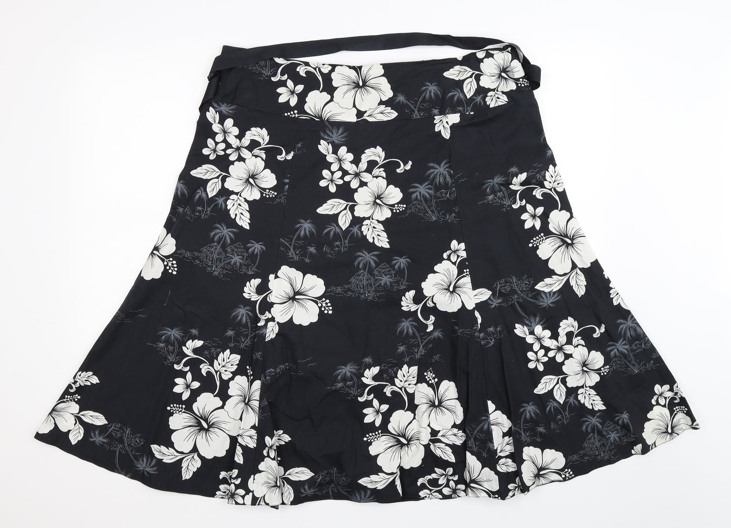 Mia Moda Womens Grey Floral  Flare Skirt Size 18