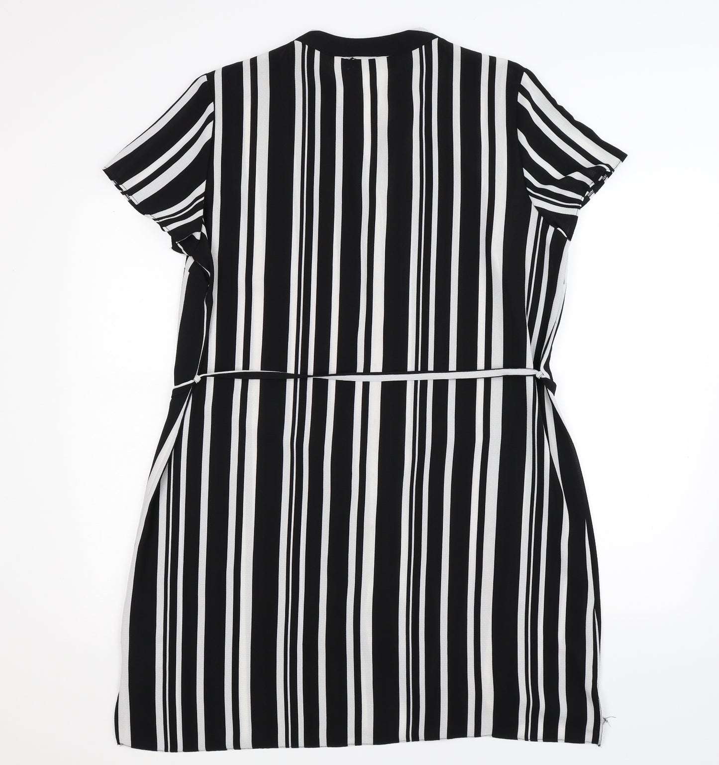 Papaya Womens Black Striped  Shirt Dress  Size 18