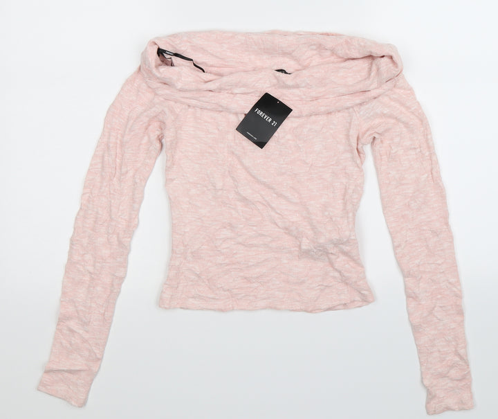 FOREVER 21 Womens Pink Knit Pullover Jumper Size S