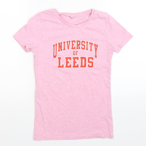 University of Leeds Womens Pink   Basic T-Shirt Size XS
