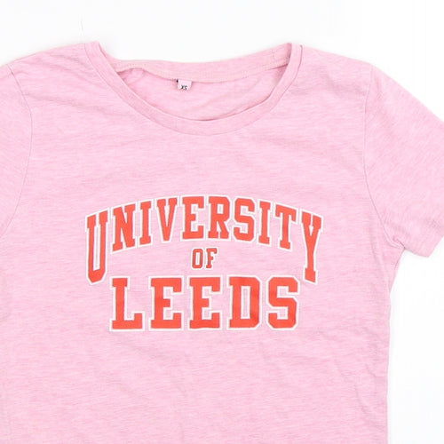 University of Leeds Womens Pink   Basic T-Shirt Size XS
