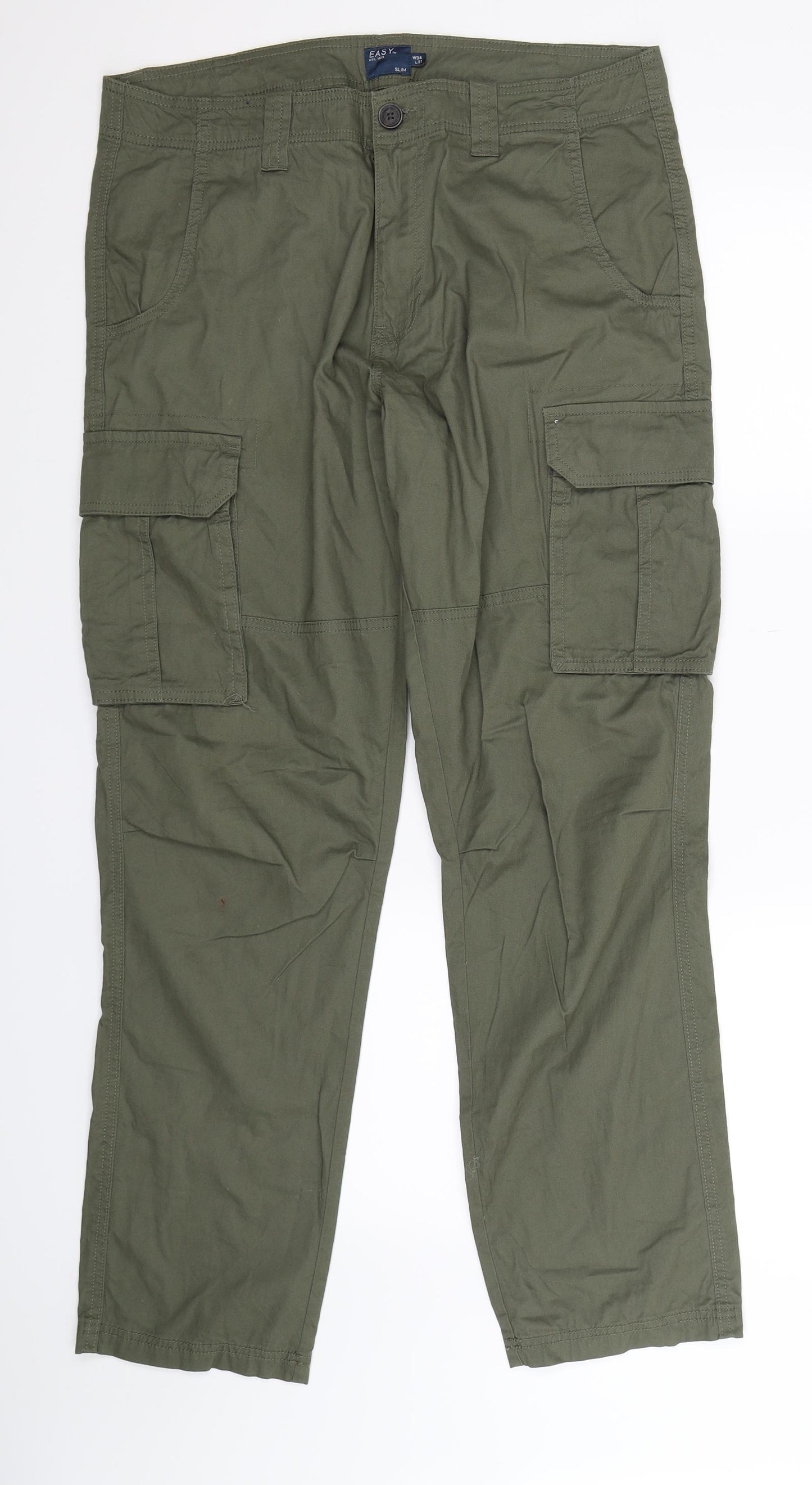 Easy Mens Grey   Cargo Trousers Size 34 L31 in