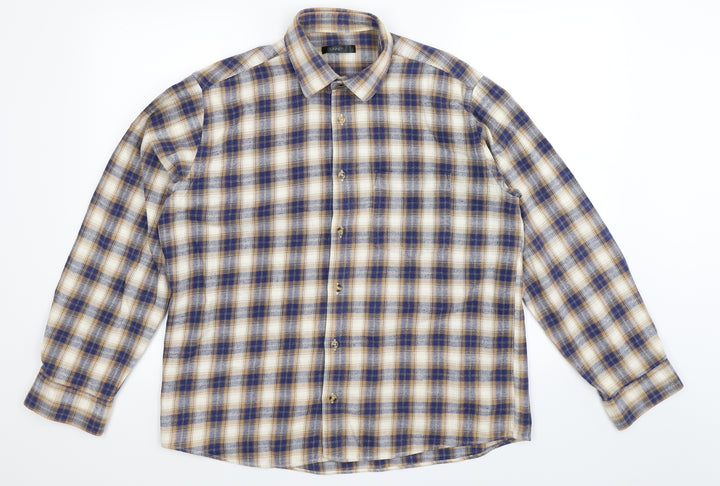 Dunnes Stores Mens Multicoloured Check   Button-Up Size L