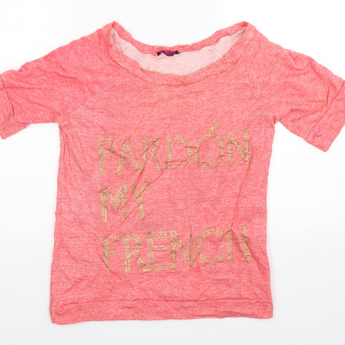 Electric Pink Womens Pink   Basic T-Shirt Size XS