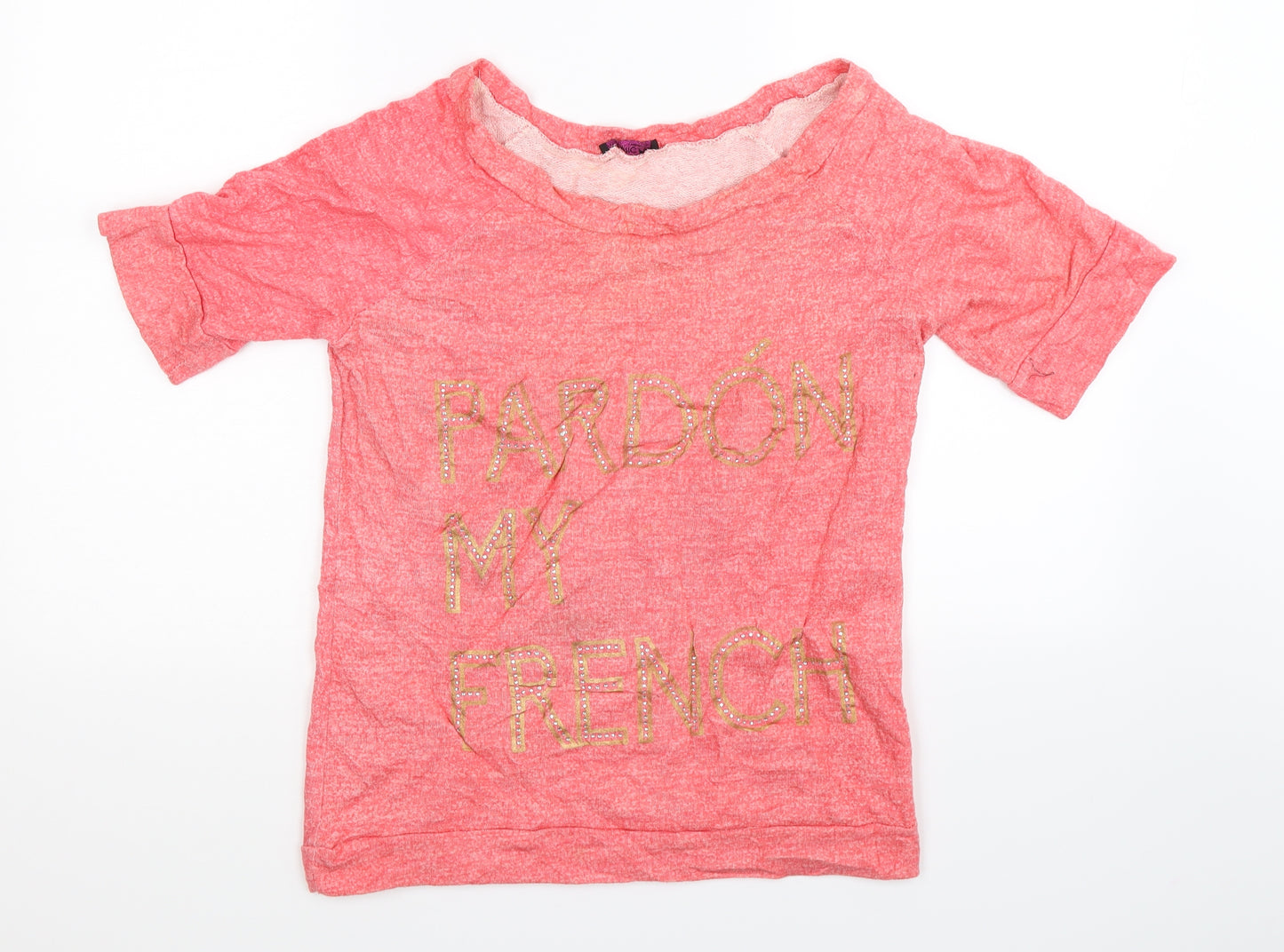 Electric Pink Womens Pink   Basic T-Shirt Size XS
