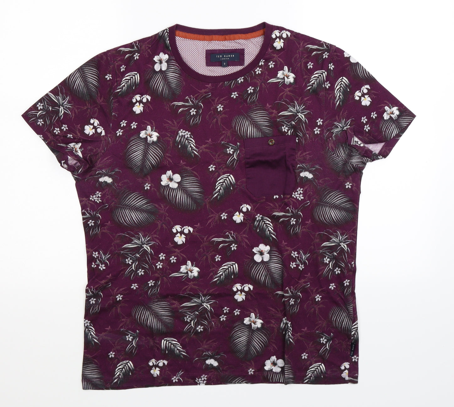 Ted Baker Mens Purple Floral   T-Shirt Size M