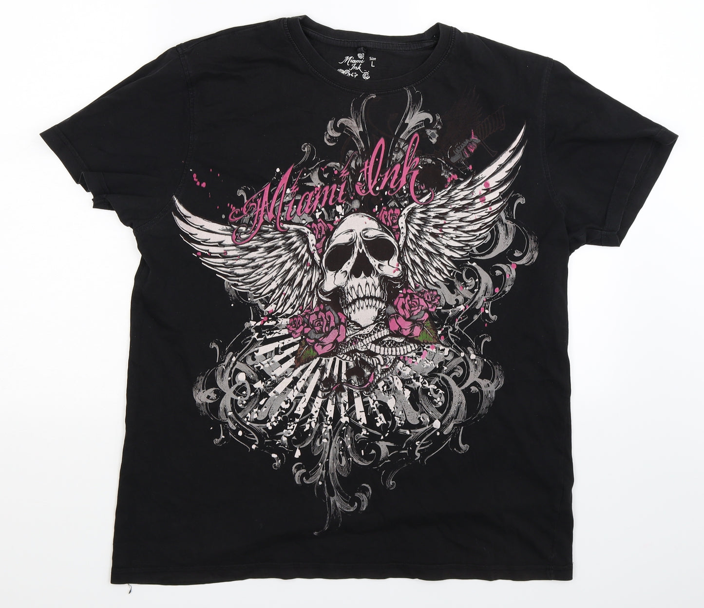 Miami Ink Mens Black    T-Shirt Size L