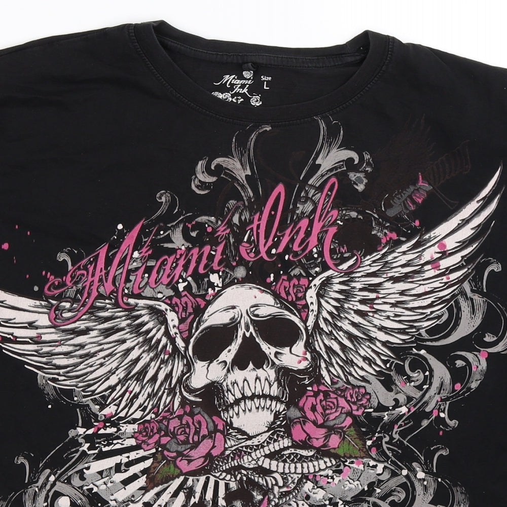 Miami Ink Mens Black    T-Shirt Size L