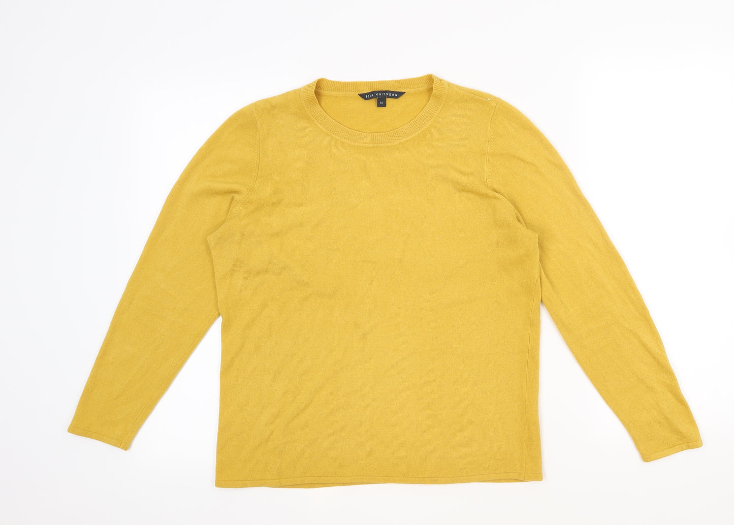 Love knitwear Womens Yellow   Pullover Jumper Size 14