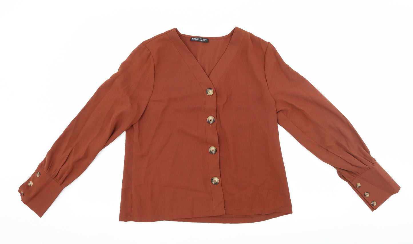 Shien Womens Brown   Basic Blouse Size XS