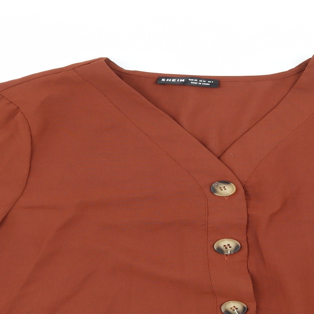 Shien Womens Brown   Basic Blouse Size XS