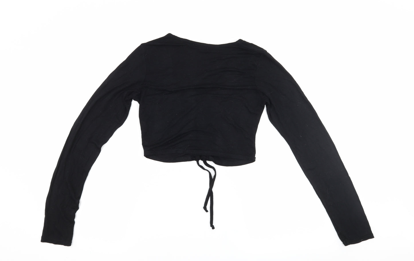 PRETTYLITTLETHING Womens Black   Cropped Blouse Size 8