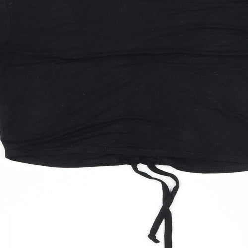 PRETTYLITTLETHING Womens Black   Cropped Blouse Size 8