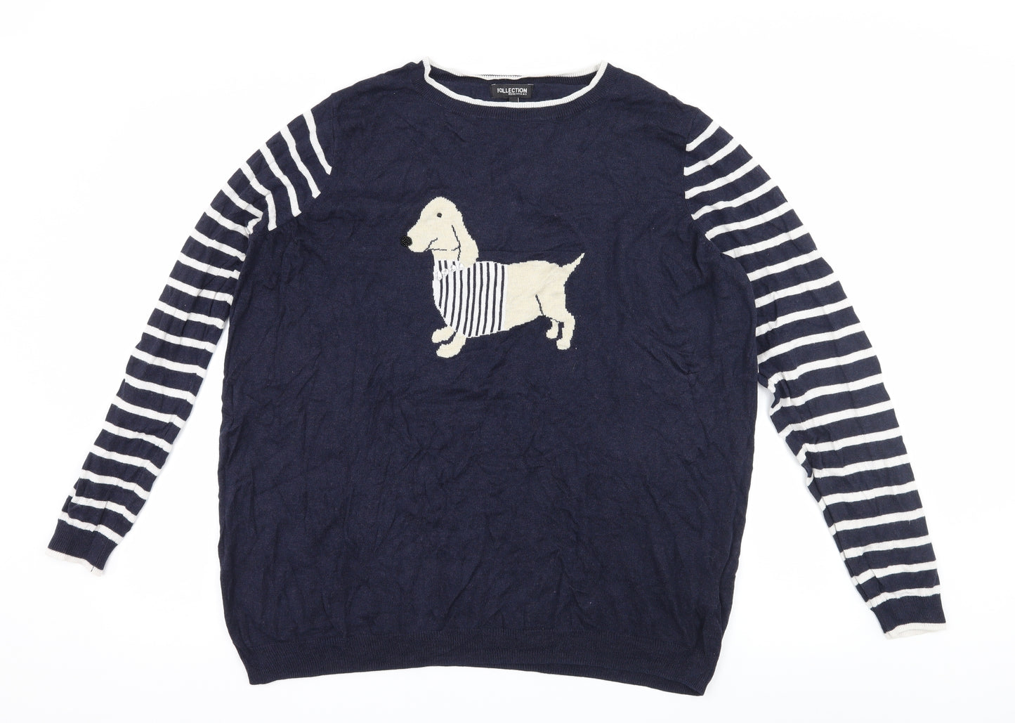 Debenhams Womens Blue   Basic T-Shirt Size 22  - Dog