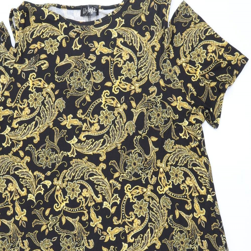 Wonderful Womens Gold Floral  A-Line  Size 24