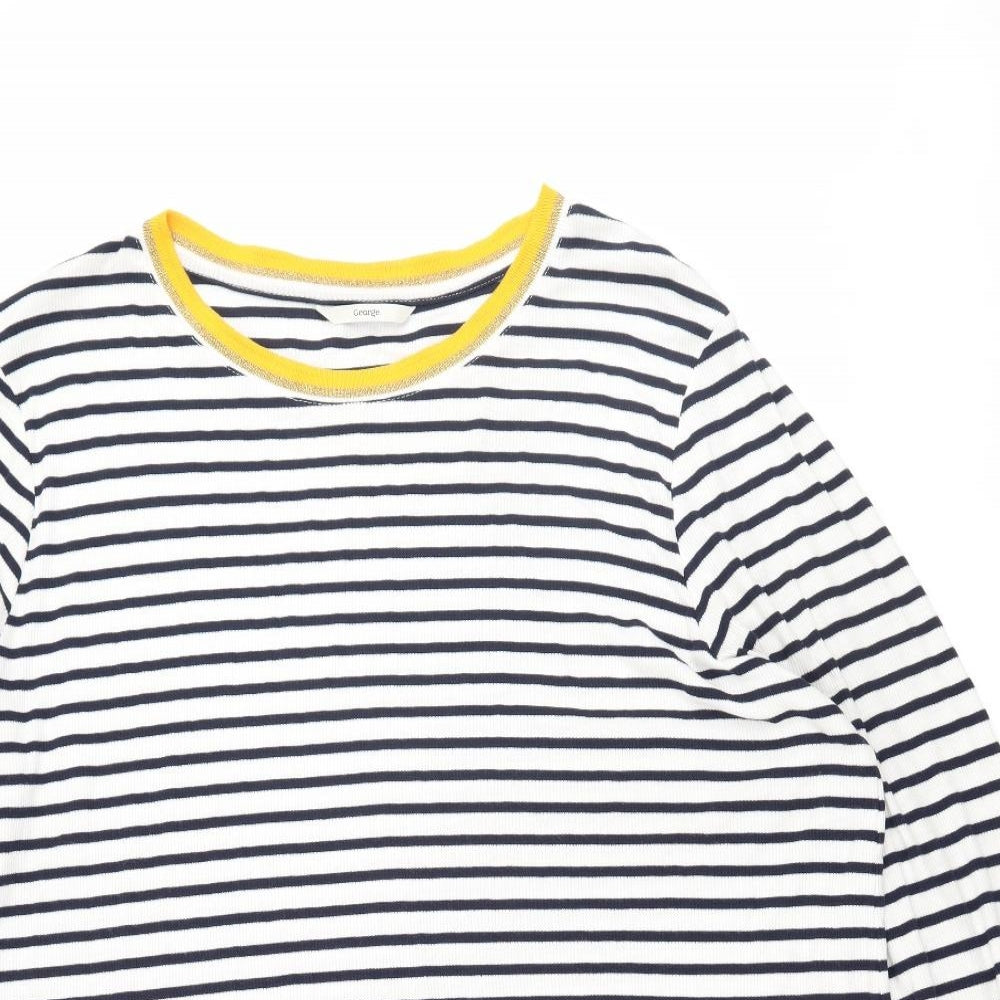 George Womens White Striped  Basic T-Shirt Size 24