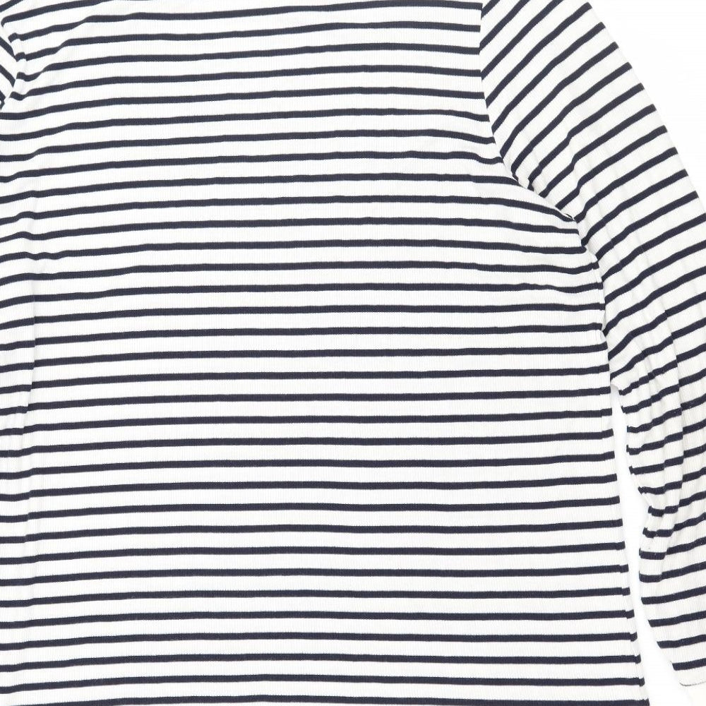 George Womens White Striped  Basic T-Shirt Size 24