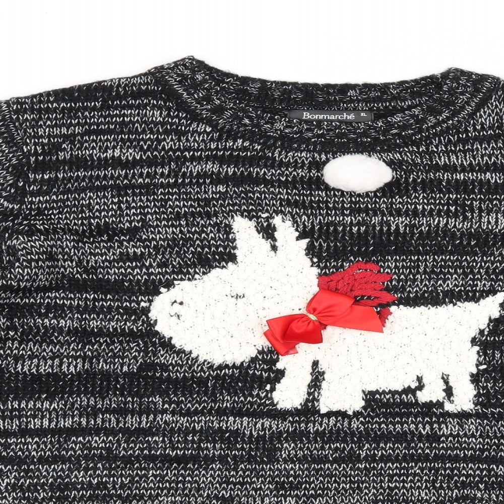 Bonmarché Womens Black   Pullover Jumper Size XL  - Christmas Jumper