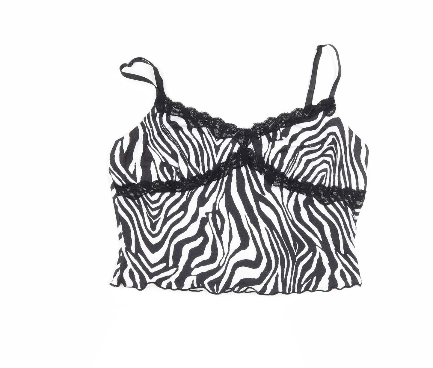 Shien Womens Black Animal Print  Camisole Blouse Size L