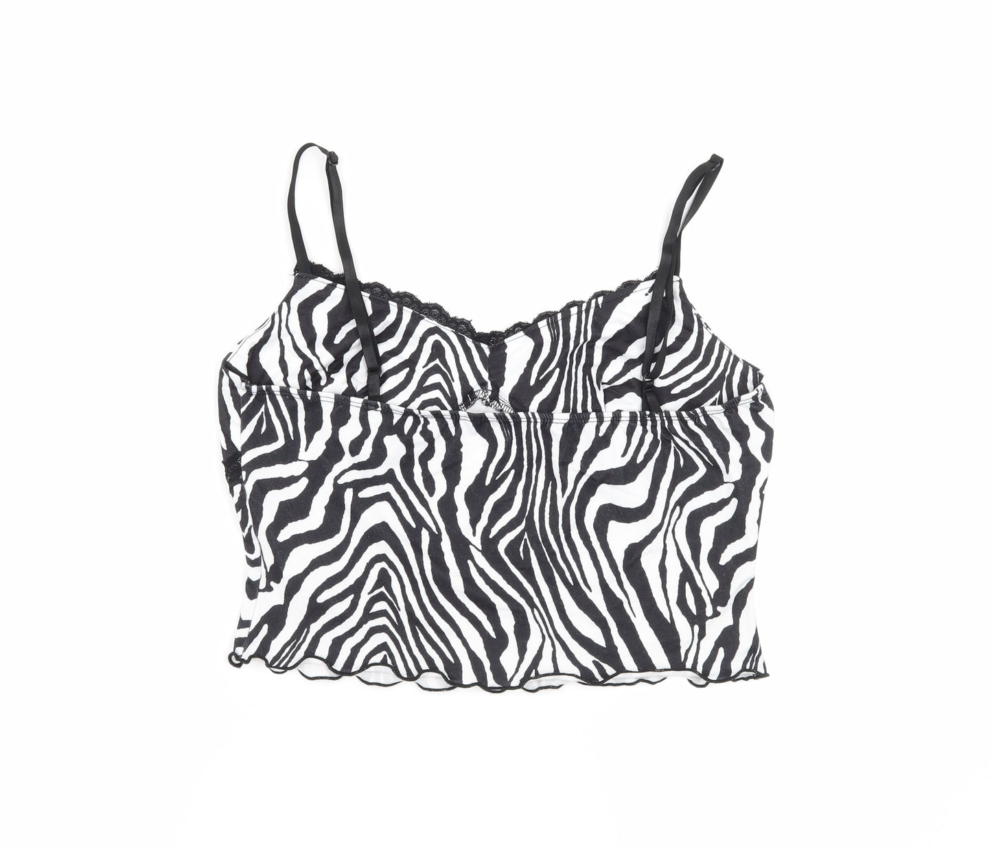 Shien Womens Black Animal Print  Camisole Blouse Size L