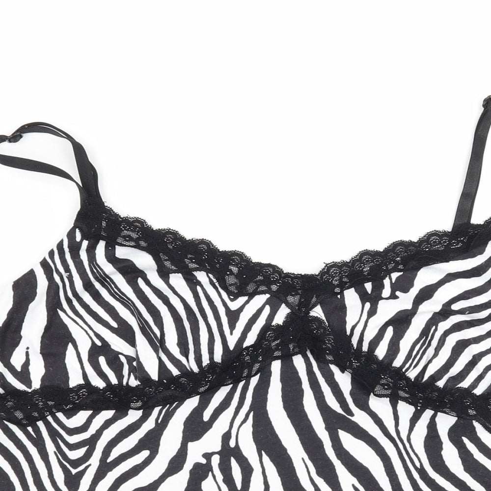 Shien Womens Black Animal Print  Camisole Blouse Size L