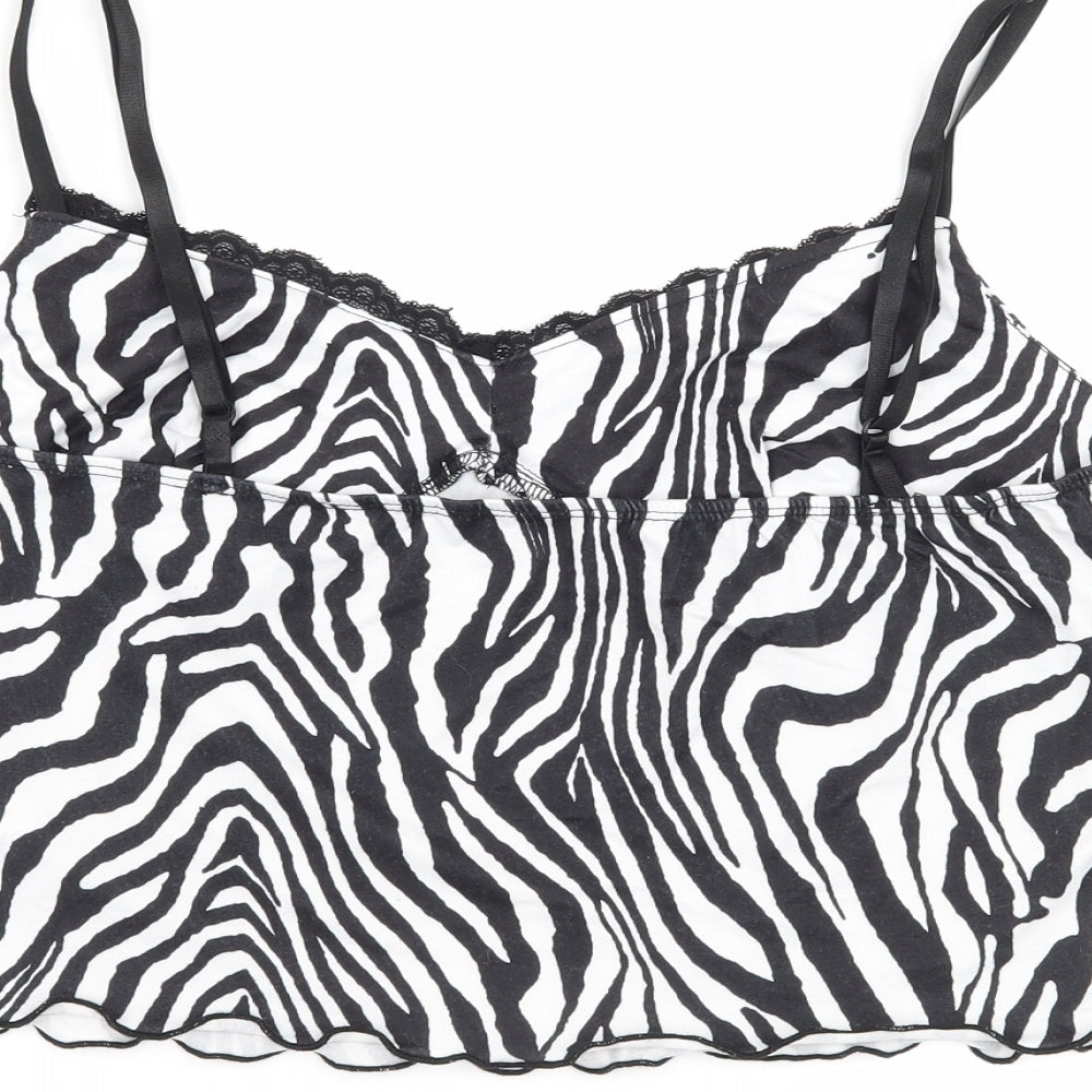 Shien Womens Black Animal Print  Camisole Blouse Size L