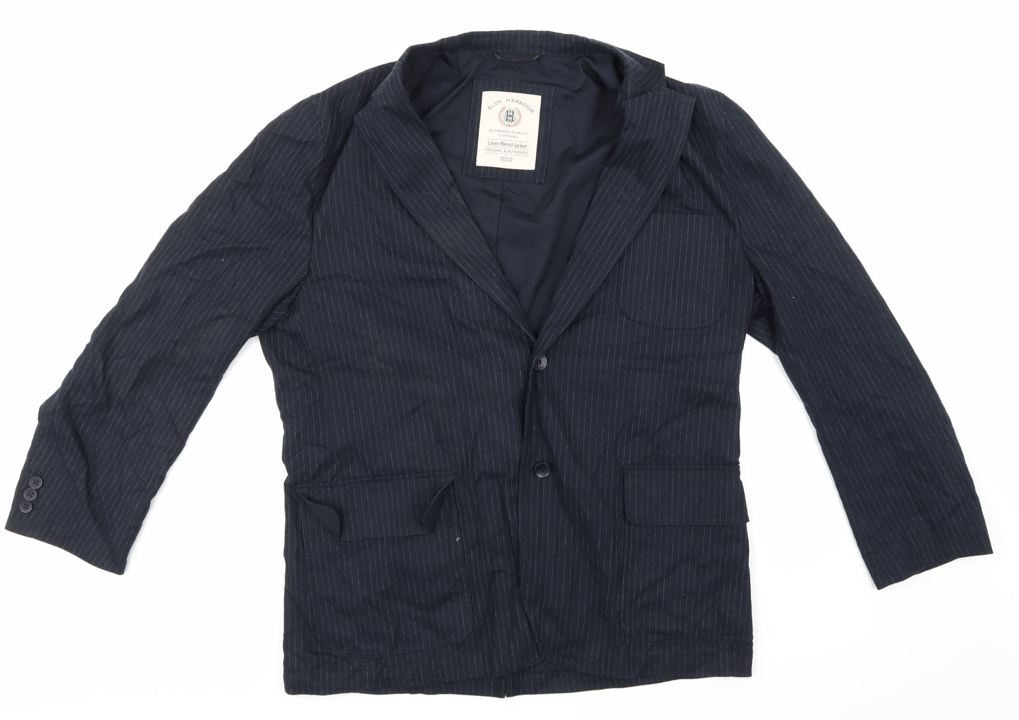 Blue Harbour Mens Blue Striped  Jacket Suit Jacket