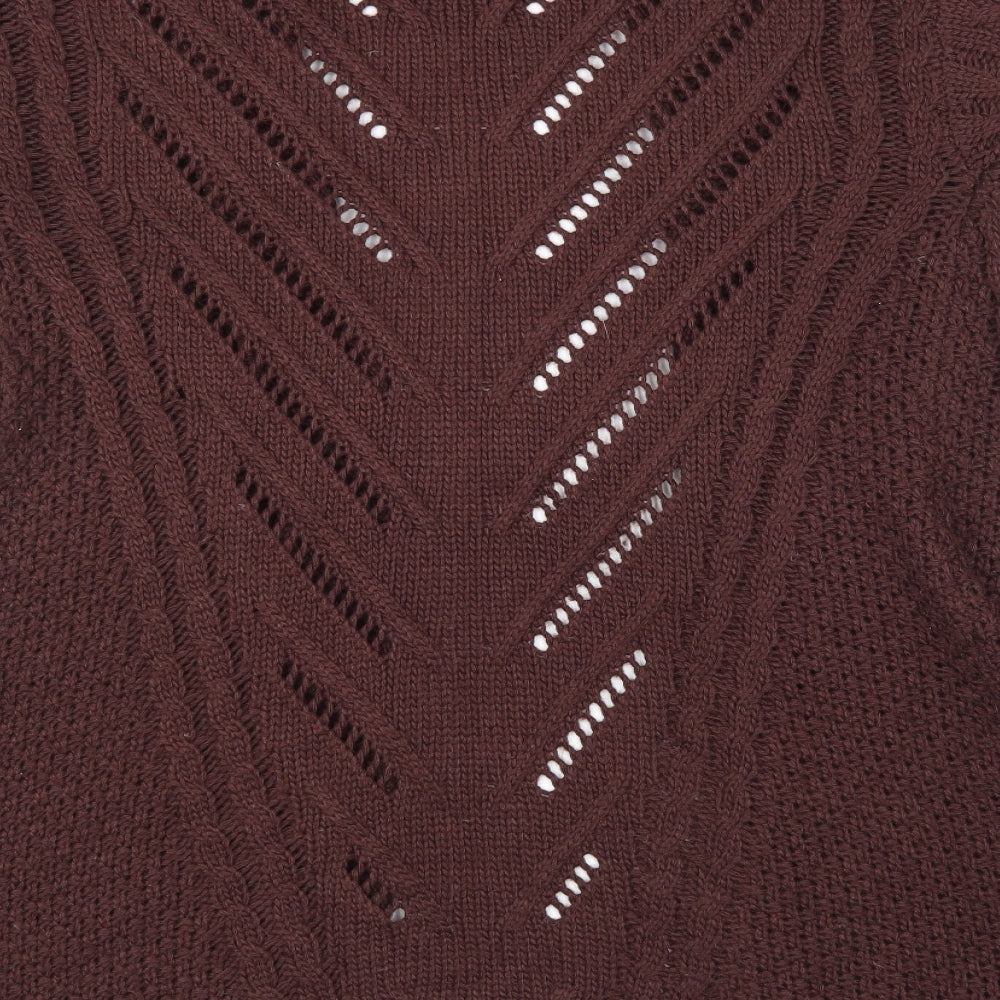 Bohemian Womens Brown Argyle/Diamond  Cardigan Jumper