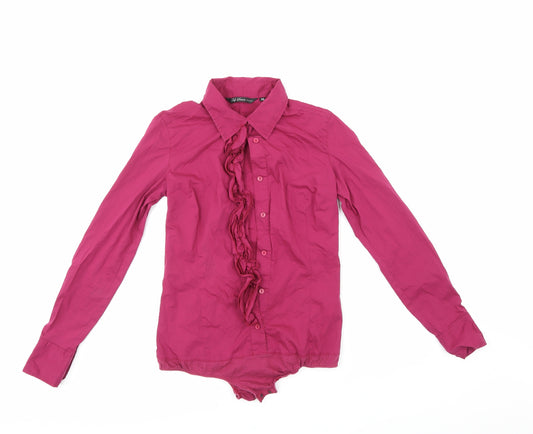 Front view of Top Secret women’s purple basic button-up, size UK 36