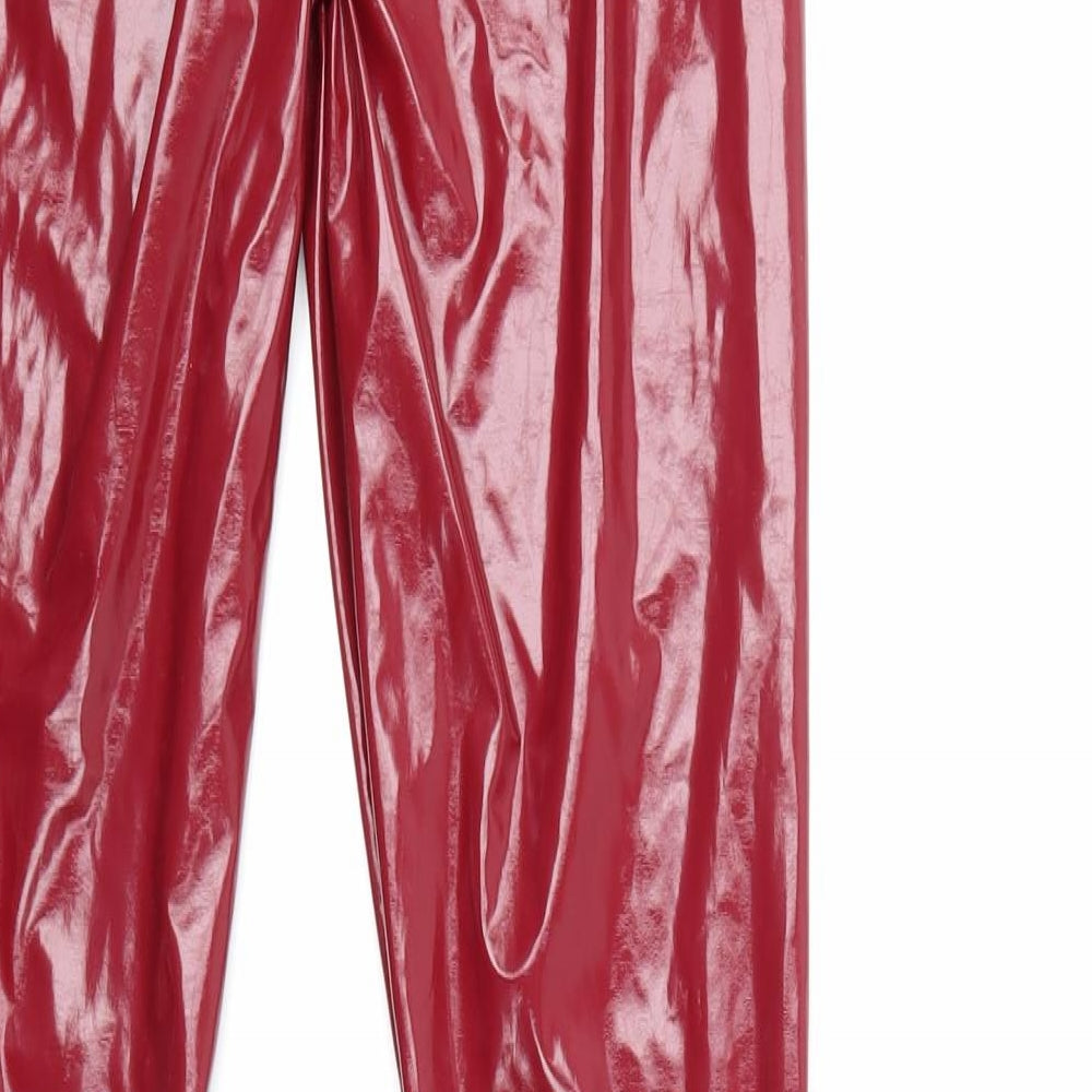 Boohoo Womens Red   Trousers  Size 14 L26 in